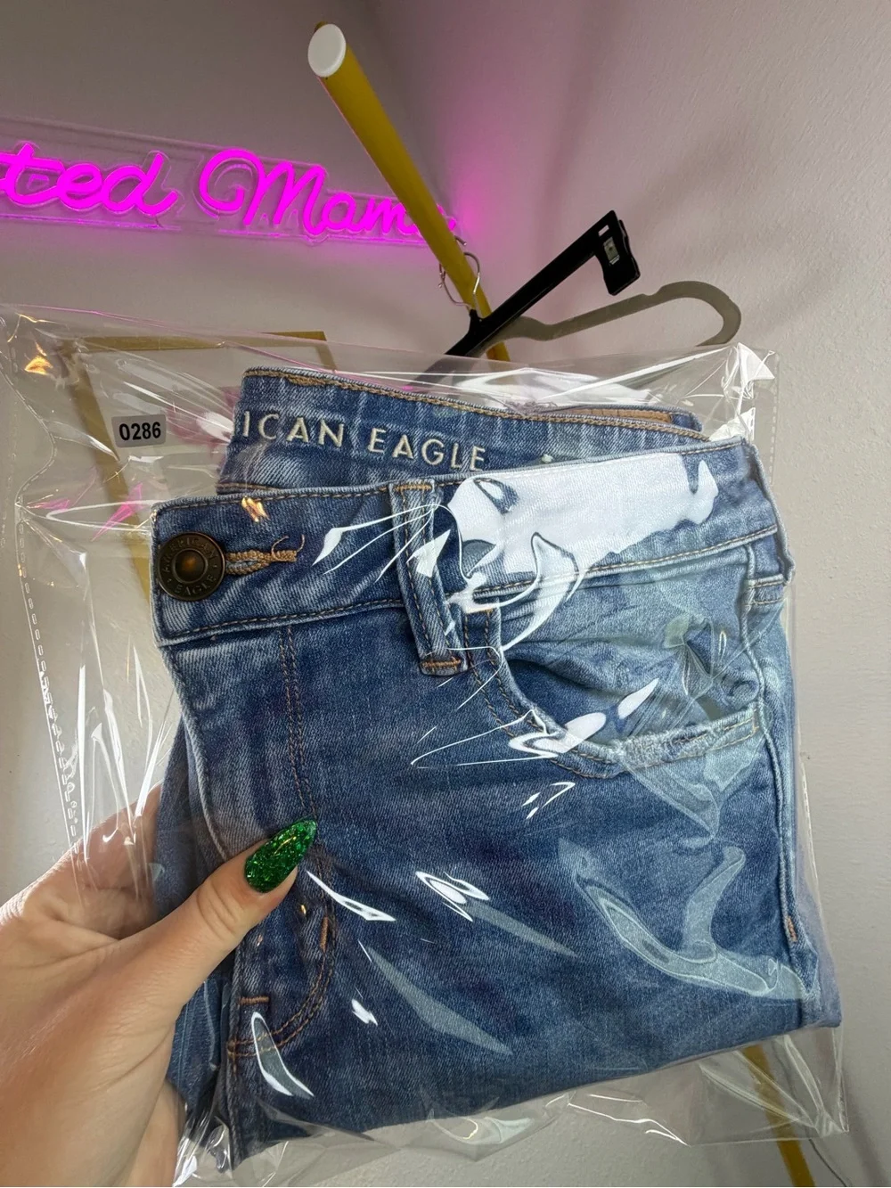 American Eagle Outfitters Women's Ripped Skinny Jeans - Blue - Size 12 - Fuzzies - Picture 8 of 8